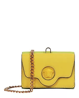 Versace Womens La Medusa Tri-Fold Chain Wallet • $284.99