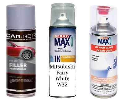 Auto Touch Up Paint Mitsubishi Fairy White W32 Plus 2k Clear Coat & Primer • $109.99