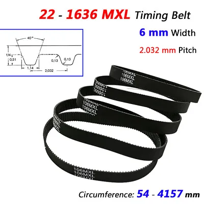 Rubber MXL Timing Belts Width 6mm Pitch 2.032mm Closed Loops For CNC 3D Printer • $2.99