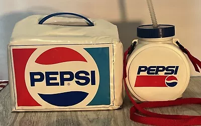 Vintage Pepsi Cola Softside Cooler  And  Water Bottle • $15