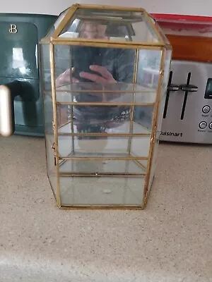 Vintage Brass And Glass Mirrored Display Case 11  X 4  • $45