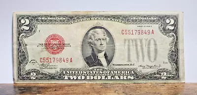 1928 D   $2 Red Seal Two Dollars  U.s.note • $39.42