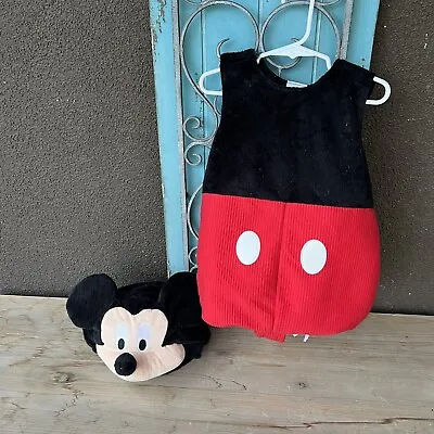 Toddler Disney Store Baby Mickey Mouse Plush Costume Face Ears Hat 18-24 • $19