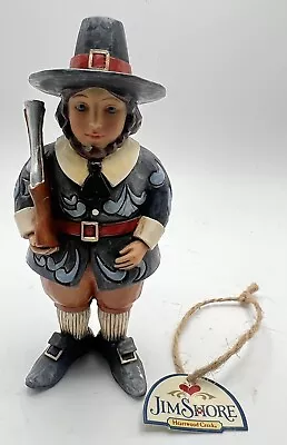 Jim Shore Male Pilgrim Figurine 5 1/4” Tall 2012 Heartwood • $24.99