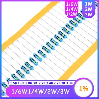 Metal Film Resistor 1% Tolerance 1.5K - 3.3K Ohm Values Available 1/6W1/4W/2W/3W • $2.85