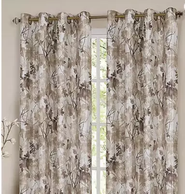 Tranquil Lined Blackout 8 Grommet Panel Curtain 50in X 63in Tab Floral • $19.95