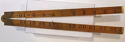 Antique Rabone Boxwood & Brass 24  4 Fold Ruler No. 1167 Made In England • $38.99