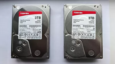 2 X Toshiba P300 3 TB 7200RPM 3.5 Inch SATA HDD • £35