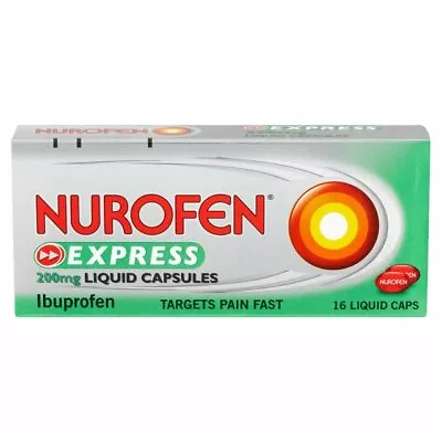 Nurofen Express Liquid Capsules Ibuprofen 200mg Pain Relief - MAX 2 Packs/Order • £4.85