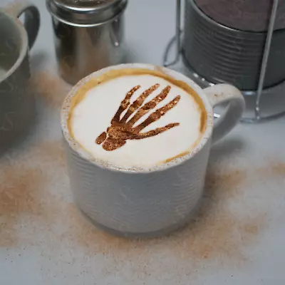 £2.79 • Buy Coffee / Cocktail Stencil - Halloween Skeleton Hand - Reusable Stencil