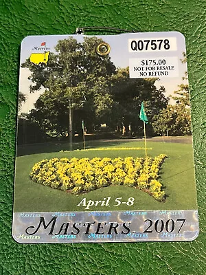 Masters Badge 2007 Zach Johnson Champion Augusta National Ticket Souvenir • $4.25