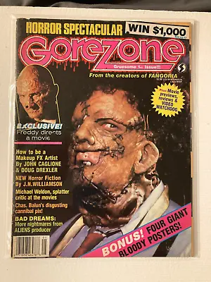 $39.95 • Buy MAG: GoreZone #1 5/1988-1st Issue-Freddy-horror Pulp Fiction-J.N. Williamson-P