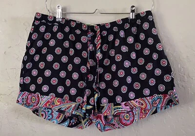 $22 • Buy Vera Bradley Pajama PJ Shorts Wm’s Size M Parisian Pom Pom Design 100% Cotton