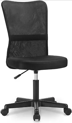 Medium Back Desk Chair Arms 360 Degree Swivel Computer Chair Black LIFE CARVER • £15.47