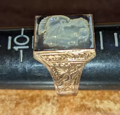 Victorian Age Men's Cameo Gold Over Silver Ring Sz 11 • $74.99