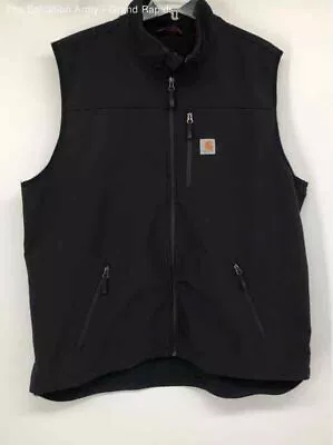 Carhartt Mens Black Sleeveless Zipped Pockets Full-Zip Work Vest Size 2XLT • $7.99