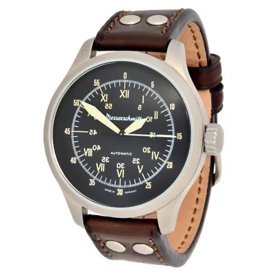 Messerschmitt XL Automatic Watch Aviator Stainless Steel Model ME3H171 Sextant • $795.48