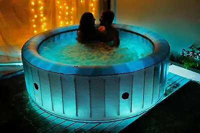 MSPA Hot Tub Glow Starry 6 Bathers Portable Inflatable Bubble Spa Garden Pool • £199.99