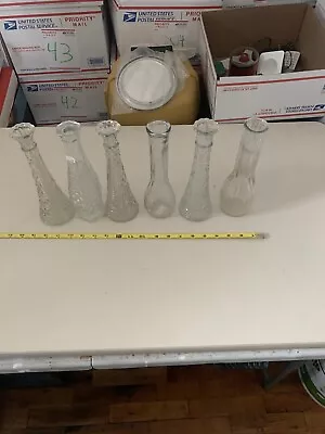 Lot Of 6 Clear Glass Bud/Stem Vase Ox117 • $30.21