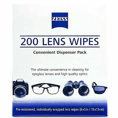 £1.99 • Buy Zeiss Optical Lens Cleaning Wipes Glasses Phone Screen Camera 50,100,200 Or 400