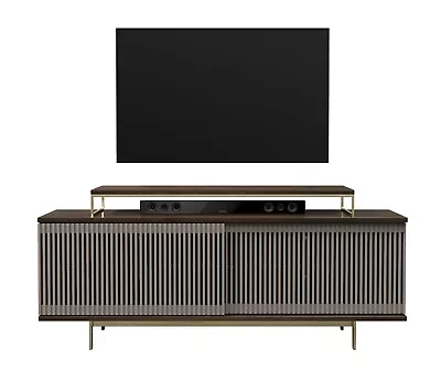 Amish Modern TV Stand Cabinet Solid Wood Slatted Sliding Doors 56  76  88  • $4199