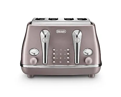 De'Longhi Toaster Icona Metallics 4 Slice Metallic Pink CTOT4003.PK - Brand New • £54.99