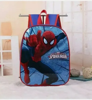 Boys Junior SPIDERMAN Backpack Pre-School Rucksack Marvel Character Bag • £8.99