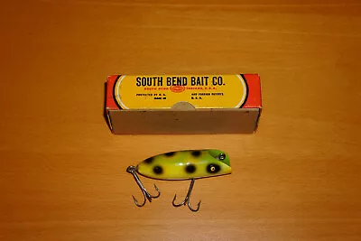 Vintage Fishing Lure Wooden South Bend Babe-oreno Series #972f Frog Finish C1936 • $7.99