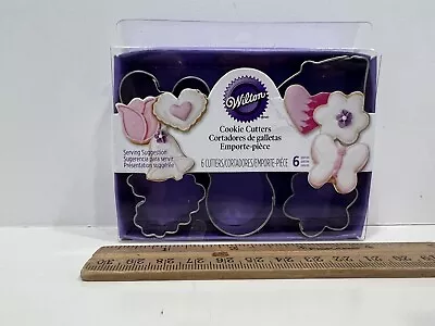 Wilton Spring Mini Cookie Cutter Set Of 6; Tulip Heart Flowers Bell New • $4.99