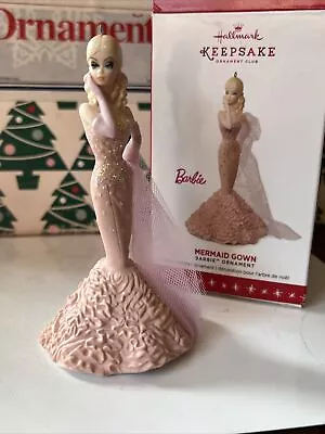 £20 • Buy Christmas Hallmark Keepsake Mermaid Gown Porcelain Barbie Ornament New In Box