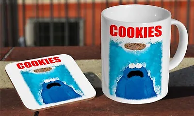 £8.49 • Buy Cookie Monster Jaws Funny - Ceramic Coffee / Tea Mug + Matching Coaster 
