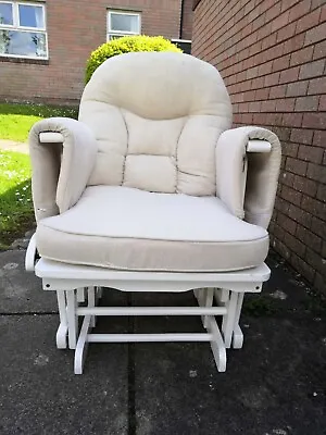 £49.99 • Buy Sereno Painted White Finish Nursing Glider Maternity Rocking Chair W/ Glide Lock