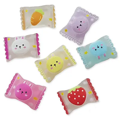 5pcs Kawaii Candy Resin Flatback Cabochons Embellishment Decoden Card Craft • £2.29