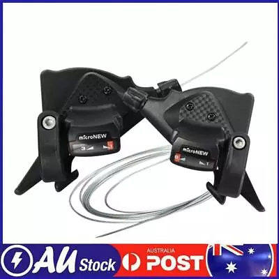 MicroNEW 3 X 8 Speed Mountain Bike Shifter Gear Lever Set With Shift Cables • $19.69