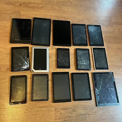 Lot Of 15 Broken Android Tablets - Damaged Amazon Fire Lenovo Nook RCA Nexus • $49.59