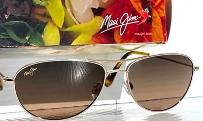 NEW UNUSED Maui Jim HS245-16 Baby Beach Polarized Aviator Sunglasses Gold Brown • $219