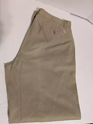 Calvin Klein Mercer Pants Mens 36x34 100% Cotton Twill Flat Front Tan Khakis • $11.96