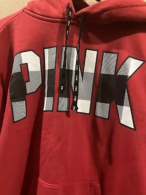 Victoria Secret PINK Women’s Sweatshirt Hoodie Red Size Medium (L) • $14.99