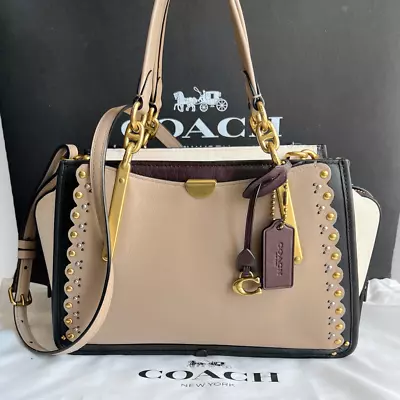 RARE Coach Colorblock Dreamer 36 With Scallop Rivets In Stone Multi $695 • $525