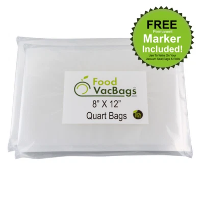 $15.25 • Buy 100 8X12 QUART FoodVacBags For FoodSaver Machine Storage Vacuum Seal Bags