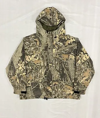 Cabelas Camouflage Jacket Hoodie Extra Large Beige Green Mens Zip Lined Hunting • $35