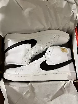 Men's Nike Court Royale 2 Mid “White/Black-White Onyx” (Size 10.5) - CQ9179 100 • $50