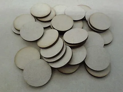 Pack Of 50 Laser Cut 3mm MDF Discs Various Sizes From 25 To 100mm • £3.95