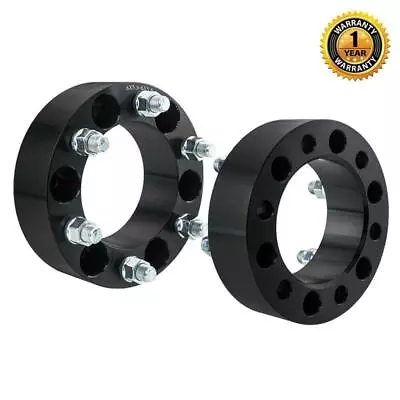 $40.99 • Buy 2pcs 2 Inch 6x5.5 To 6x5.5 For Chevy & GMC Black Wheel Spacers 14x1.5 Studs