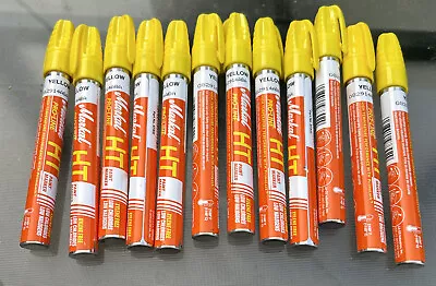 12 Markal Yellow Paint Markers Pro Line HT Medium Nib Industrial Quality • $15