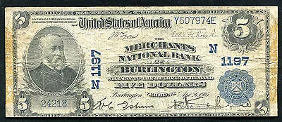 1902 $5 Howard Nb Of Burlington Vt National Currency Ch. #1698. • $199.95