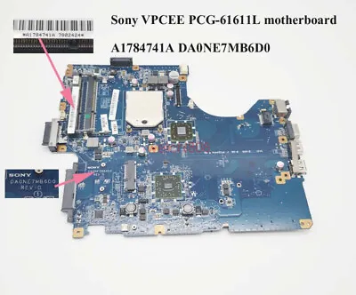 For Sony Vaio VPCEE PCG-61611M VPC-EE Laptop Motherboard A1784741A DA0NE7MB6D0 • $60.98