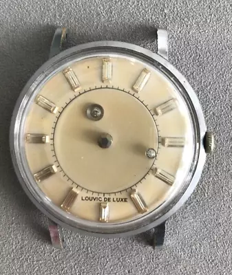 Vintage Louvic De Luxe Diamond Dial Mystery Mens Wrist Watch • $250