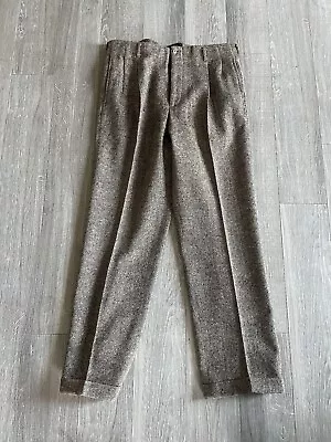 VTG Polo Ralph Lauren Men’s Thick Tweed Wool Trousers Pants 34Wx34 Made In USA • $189.58