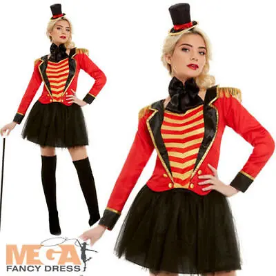 Deluxe Ringmaster Ladies Fancy Dress Circus Lion Tamer Showman Adults Costume • £31.99